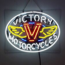 US Stock Victory Motorcycles Neon Sign 19x15 Beer Bar Pub Man Cave Wall Decor picture