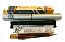 Retro 1951 Tornado Big Shot Rollerball BSR-1342 Cognac Brown Gold Trim Tube- NOS picture