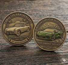 Corvette Anniversary Classic C1 & C8 Stingray Challenge Coin picture