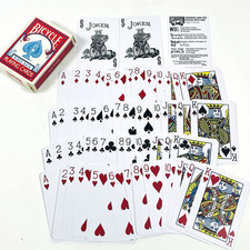 Miniature Bicycle Rider Back Playing Cards 404 Red Deck Vintage 1 3/4