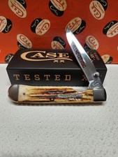 2010 Case Xx Trapperlock Genuine Red Stag Second Cut Handles. picture