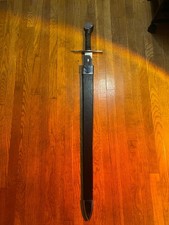 HEMA Longsword (Blunt Steel)  Leather cover – Stage Combat / Training Sword picture