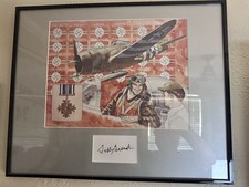 Francis Gabby Gabreski Signed Cut Signature GOE Lithograph 1991 (d) WWII Ace picture