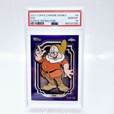 2024 Disney Topps Chrome Doc #8 PSA 10 Snow White Purple /199 picture