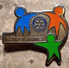 Vintage Collectible Rotary Shares Intl Color Metal Pin Back  picture