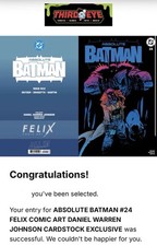 ABSOLUTE BATMAN #24 FELIX COMIC ART DANIEL WARREN JOHNSON CARDSTOCK NEW PRESALE picture