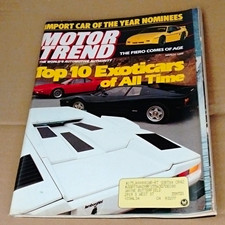 Motor Trend Magazine March 1988 Top 10 Exotics of All Time Cover picture
