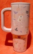 2026 Disney Parks Happy Halloween Pink Mickey Pumpkin Tumbler Ghost Topper New picture