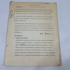 Vintage 1970s Warrant Options Computer Proposal CBOE Interdata Thorp Hedging picture