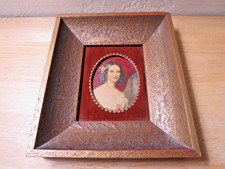 Vtg A Cameo Creation Marie Duplessis Portrait Miniature Ornate Gold Frame 7.5