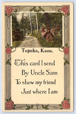 Topeka, KS Greetings From, Scenic View, Poem, Salesman Sample, c1910 Postcard picture