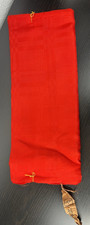 Vintage KIMONO Silk Jacquard Fabric RED Original Label 14.5