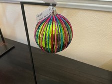 2017 Neiman Marcus Christmas Ornament Hand Blown Hand Painted  Glass Brand New picture