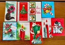 Lot of 9 Vintage MCM Holiday/Christmas Cards 1940s/1950s Unused W/ENVELOPES picture