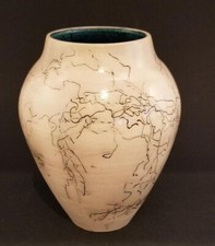 Vtg Large Navajo Horse Hair Vase Handmade Signed By Artist Native American picture