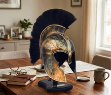 Medieval Troy Achilles Helmet Handmade Wearable Trojan Armor Costume Gift picture