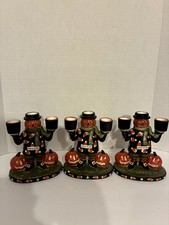 Halloween Yankee Candle Vintage Pumpkin Man Candle Holders/3 picture