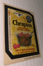 Vintage 1970s Topps Wacky Packages Cheapios Sticker Card Cheerios Parody Tan Bac picture