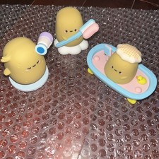 Smoko Tayto Bathroom Lot Of 3 Figures Bathtub Brushing Teeth Drying Hair picture