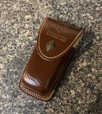 Victorinox Switzerland Swiss Army Knife Leather Pouch Brown Belt 4.0535 picture