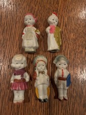Vintage Bisque Girl Boy Figurines set of Five Japan picture