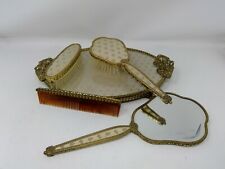 Regent of London Filigree Dresser Vanity Set - Oval Tray, Comb, Brushes & Mirror picture