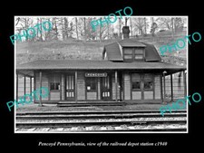OLD LARGE HISTORIC PHOTO OF PENCOYD PENNSYLVANIA RAILROAD DEPOT STATION c1940 picture