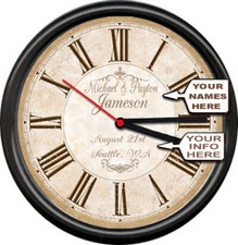 NEW Personalized Names Wedding Gift Anniversary Name Date City Sign Wall Clock  picture