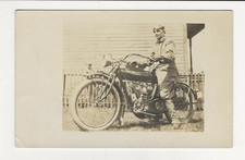 SUPER   Circa 1910 RPPC - Man on INDIAN MOTORCYCLE - Gem Studio, Greensburg, Pa. picture