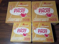 Rare 4 Vintage Mar-crest Melmac Autumn Fruit Dinnerware Sets With Original Boxes picture