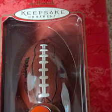 Hallmark Keepsake Ornament Football Christmas Ornament Brown/White Sports Decor picture