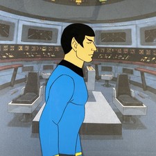 STAR TREK animation Cel Vintage 70’s Cartoons Cpt. Kirk Spock Sci-fi Art I14 picture