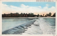 Grand Rapids Dam Mt Carmel Illinois Wabash River Railroad Cancel Postcard I48 picture