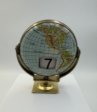 Vintage 1960s Mid-Century Modern Globe Perpetual Flip Desk Calendar picture