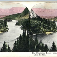 c1900s Calgary, Banff, CA Stereo Card Fairholme Range Canadian Rockies V11 picture