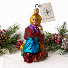 Christopher Radko Vintage 1996 Bessie Jean Country Girl Glass Ornament Poland picture
