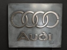 Audi Garage Sign 20x24” Hand Cast Aluminum Relief Metal Wall Art picture