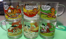 Vintage McDonald's Garfield Glass Mugs Set of 6 Jim Davis 1978 1980 Clear Cups picture