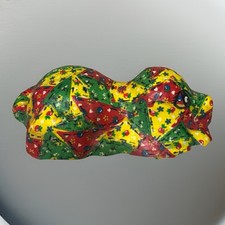Vintage Retro Puppy Dog Plaster Cast Quilt Look Figurine 1970’s Decor picture