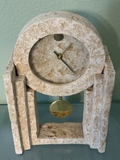 Vintage 1980s Empire Art Products Postmodern Mantel Clock Pendulum Miami USA picture