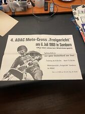 Vintage original Poster 1969 German Motor Cross Racing Rare ADAC picture
