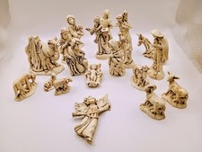 Nice 19 Pc. Vintage 1979 Ceramic Nativity Scene Atlantic Mold Style Marked GENA picture