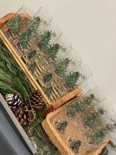 21 Vtg Luminarc NOEL Christmas Tree Toys Holiday Drinking Glasses 3 Sizes picture
