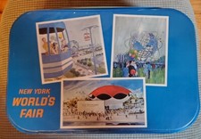 1964-65 NY World's Fair Hard Sided Zippered Bag Luggage Case w/Hard Handle Rare picture