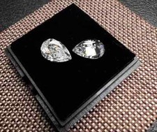 4 Ct Size 2 Pcs Natural Pear Cut White Diamond D Grade VVS1 + 1 Free Gift picture