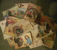 Set of 16 LARGE Primitive/Vintage/Victorian Thanksgiving images Set  # 1 picture