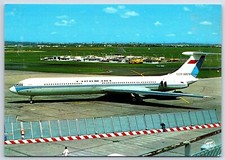 Airplane Postcard Aeroflot Airlines Ilyushin IL-62 CCCP-86676 Pi Card EM9 picture