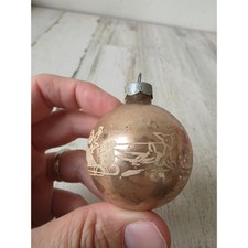 Vintage made in US of A baby deer Santa stencil mini champagne ornament picture
