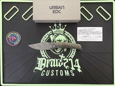 urban edc Isurus Custom Rock Antique Brass Scales Mokuti Clip And Collars picture