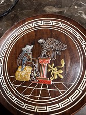 The Greek, Oedipus And Sphinx 3D Images Wooden Wall Decor Round Hand-finished picture